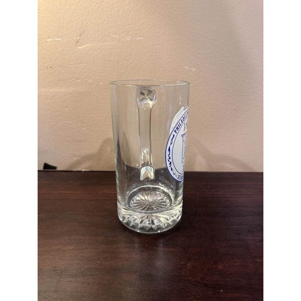 Vtg Philadelphia Reading Railroad Trains Sesquicentennial 1983 Glass Mug
